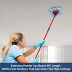 2 Pack Spin Mop Replacement Head,1 Base,4-Section Sturdy Iron Mop Handles Compatible with O Ceda EasyWring RinseClean 2 Tank System Mop,Oceda Mop Refills and Mop Stick 30" to 58" Set to Floor Clean