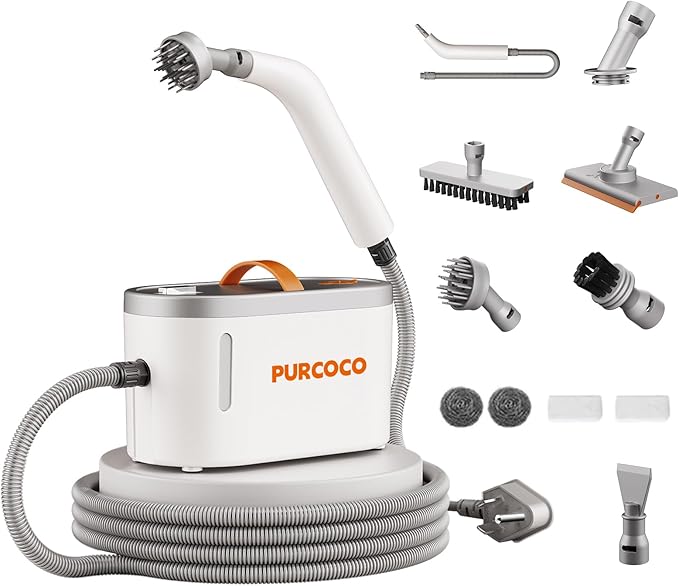 Pressurized Steam Cleaner Handheld 6 Multi-Surface Attachments small Mini Steam Cleaner for Car Grout Kitchen 30s Fast Heating Deep Cleaner for Tile Upholstery Pet Hair