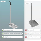 Yangbaga Dust Pans with Long Handle - 35”Heavy Duty Metal Upright Stand Up Dustpan - Long Handled Stand Up Dustpans - Best Dustpans for Home/Lobby/Shop/Garage/Yard
