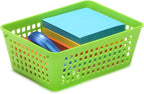 YBM HOME 6-Pack Small Plastic Storage Baskets for Home Junk Drawers and Office Desktop Drawers Organization - Functional Trays for Kitchen, Bedroom, and Bathroom, Purple