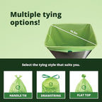 13 Gallon Compostable Trash Bags Liners with Handle-Tie, Thick 0.87 Mil, 49.21 Liter, 30 Bags, Tall Kitchen Food Scrap Waste Bag, ASTM D6400, US BPI and OK Compost Home Certified