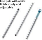 BOOMJOY Floor Scrub Brush with Long Handle, 2 in 1 Scrape and Brush, Stiff Bristles for Cleaning Bathroom, Patio, Garage, Kitchen, Deck, Tile, Blue