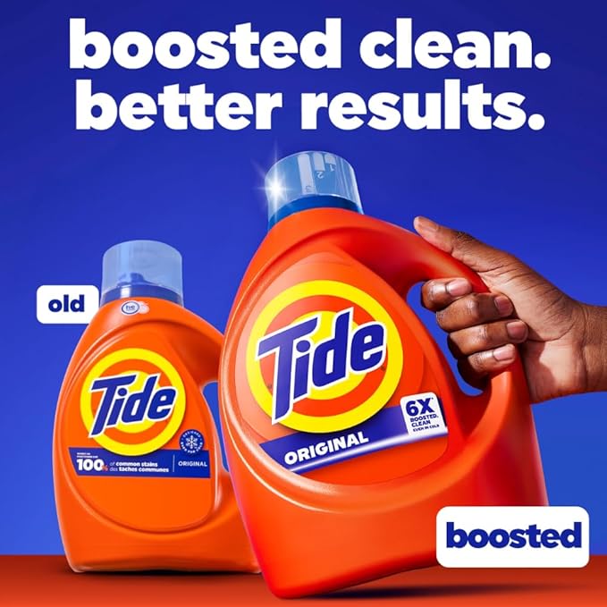 Tide Laundry Detergent Liquid, Original Scent, 80 Loads, 105 FL OZ, Works on 100% of Common Stains, Laundry Soap, Liquid Laundry Detergent