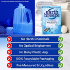 Earth Breeze Laundry Detergent Sheets Fragrance-Free - 60 Loads Eco Liquidless Soap - Travel-Friendly for Hot & Cold Cycles, Tackles Tough Stains & Odors - Gentle on Sensitive Skin, 30 Ct