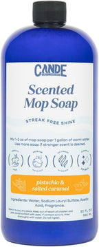 CANDE Mop Soap - Highly Scented Mop Soap, Luxury Floor Cleaner, Premium Fragranced Floor, Streak-Free Shine, 32 oz (Pistachio & Salted Caramel)