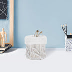 Boho Eyeglass Holder Stand with Cotton Rope Sunglasses Organizer Box for Home Desk Nightstand Eyewear Storage Leaf Pattern Creative Decor