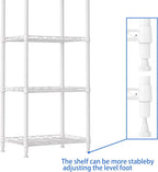 REGILLER 6 Wire Shelving Steel Storage Rack Adjustable Unit Shelves for Laundry Bathroom Kitchen Pantry Closet(White,11.7" D x 16.8" W x 63" H)