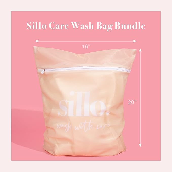 Sillo Care 2-Pack Delicate Laundry Bags 16x20”- Durable Zipper for Lingerie, Bras, Silk, Socks - Protects Delicates, Machine Washable, Travel-Friendly