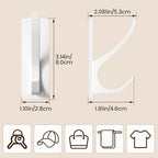 pickpiff White Self Adhesive Coat Hooks for Hanging: 13LB Extra Strong Stainless Wall Hook for Towel, Utensil, Backpack, Hat, Sturdy Metal Hanger for Bathroom, Kitchen, Door, 6 Pack