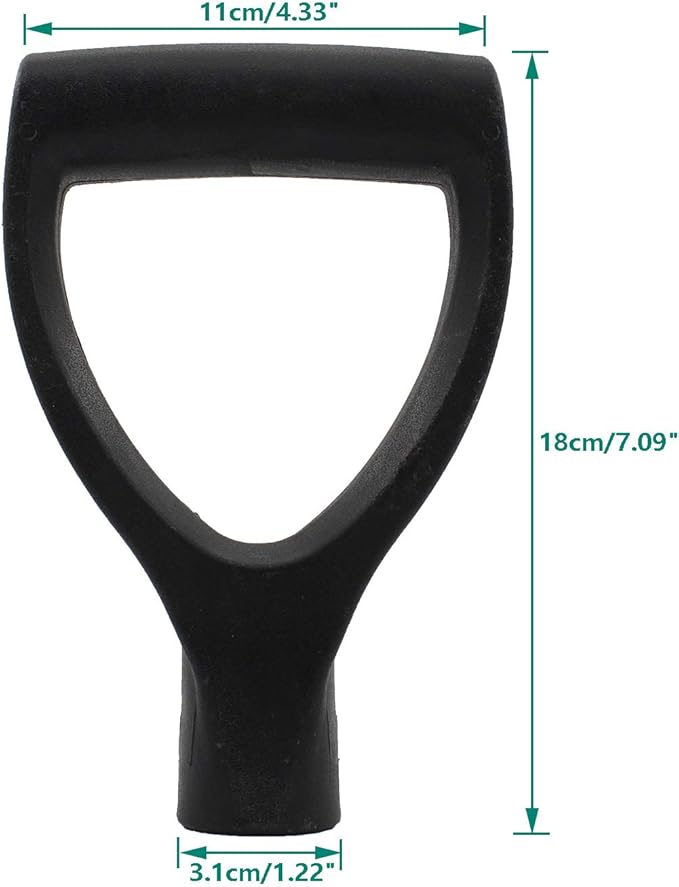 Plastic Shovel Grip Handle Replacement, D Shaped Snow Shovel Replacement Handle,31mm/1.22'' Inner Diameter Digging Raking Tool Replacement Spade Handles for Lawn Garden Spade Fork Shovel