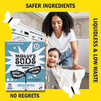 Molly’s Suds Laundry Detergent Sheets | Gentle on Sensitive Skin, Powerful Bio-Based Enzymes, Stain-Fighting | Liquidless & Plastic-Free Packaging | 70 Loads (Unscented)