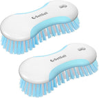 SetSail Multi-Purpose Scrub Brush of 2 Pack, Stiff Bristles Cleaning Brush with Non-Slip Grip Heavy Duty Scrub Brushes for Cleaning Bathroom Kitchen Tile Bathtub Sink, Blue