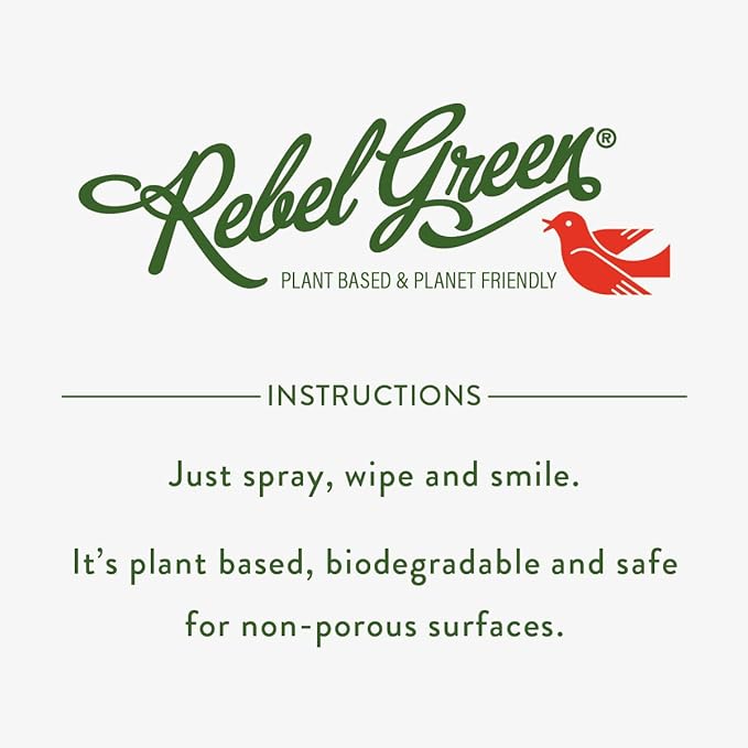 Rebel Green Natural All-Purpose Cleaning Spray - Plant-Based Multi-Surface Cleaner with Essential Oils for Kitchen, Bath, Countertops and More - Lavender & Grapefruit Scent - 16 oz - 2 Pack