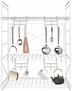 Hooks for Wire Shelving, Multi-Purpose Durable Hanging Wire Shelving Hooks with Rubber Cover for Wall Grid Panels (6 Pack)