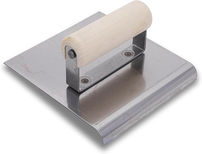 MARSHALLTOWN QLT Stainless Steel Hand Edgers, Wood Handle Material, 152mm Width, 152mm Length, 6mm Radius, 10mm Lip, Made In The USA, CE512S