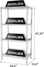 SINGAYE 4 Shelves Adjustable Storage Shelf Wire Shelving Rack Bathroom Standing Units Laundry Room Organization for Kitchen Office Bathroom Organizers Metal Pantry 14" D x 24" W x 48" H Gray