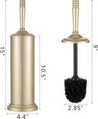 Gold Toilet Brush and Holder Set, Stainless Steel Toilet Brush for Bathroom,Heavy Duty Gold Toilet Bowl Brush and Holder,Deep Cleaning Modern Toilet Cleaner Brush -Space Saving, Covered Brush, Durable