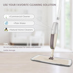 HOMTOYOU Spray Mops for Floor Cleaning: Wet Floor Mop with 3 Washable Microfiber Pads for Hardwood Laminate Wood Vinyl Ceramic Tiles Home Kitchen