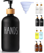 Black Glass Kitchen Soap Dispenser, Detergent Dispenser or Hands Soap Dispenser for Kitchen Sink, Black Soap Dispenser, Modern Farmhouse Decor Dish Soap Pump for Kitchen Organization