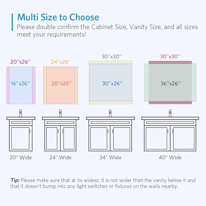 Quavikey Bathroom Medicine Cabinet with Mirror, Aluminum Surface Mount or Recessed Mirror Medicine Cabinet 16x26 Inch, Silver