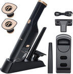Handheld Vacuum Cordless, High Power Suction, USB Quick Charge, Car Vacuum Cleaner with Storage Dock, HEPA Filter, Lightweight Rechargeable Dust Buster with Crevice Tool & Pet Brush Hand Vac for Home