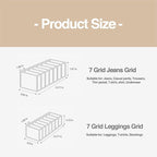 Wardrobe Clothes Organizer, 7 Grids Washable Portable Closet Organizer Mesh Separation Storage Box Foldable Closet Drawer Organizer for Underwear, Socks, Scarves, Jeans (Grey, 2 Jeans Grid)