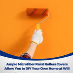 Leumoi 200 Pcs 4 Inch Mini Paint Roller Bulk Small Microfiber Roller Cover 1/2" Nap for Paint Brush for House Painting Supplies DIY Craft Home Wall Repair Tool Kit Set(Red Blue)