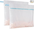 Polecasa 2 Pcs Premium Fine Mesh Laundry Bags, 2 Large 24 x 24 Inches Durable Laundry Wash Bagswith Sturdy Zipper for Delicates