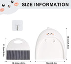 Mini Dustpan and Brush Set, Small Handheld Dust Pan with Clean Broom for Home, Kitchen, Desktop, Sofa, Keyboard, Table and Pet Cages(Cute Animal)