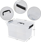 Anbers Plastic Lidded Storage Bins, 4 Packs Latching Storage Container Box (10.5 Qt)