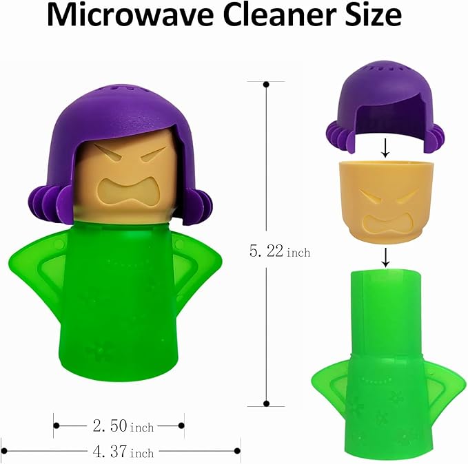 Microwave Cleaner Microwave Angry Mama Oven Cleaner High Temperature Steam Cleaning Equipment Tool Steam Cleans Add Vinegar and Water (Green)