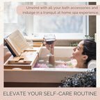Foldable Bathtub Tray Caddy - Expandable Bath Tray for Tub | Secure, Non-Slip Bathtub Caddy for Tub for Bath Accessories, Self Care Home Spa Gift Set, Relaxing Gifts for Women, New Moms, House Warming
