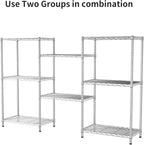 SINGAYE 4 Shelves Adjustable Storage Shelf Wire Shelving Rack Bathroom Standing Units Laundry Room Organization for Kitchen Office Bathroom Organizers Metal Pantry 14" D x 24" W x 48" H Gray