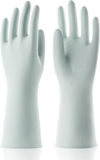 COOLJOB Large Household Rubber Gloves with Cotton Liner & Non-slip Grip, Waterproof Long Lasting Dishwashing Gloves for Kitchen & Bathroom Cleaning, Mint Green, 1 Pair