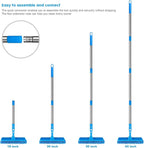 Window Squeegee，5 in 1 Bendable Head Window Squeegee for Home，61''Extension Poles，Bendable Head car Window Cleaner Tool，Squeegee for Shower Glass（Blue）