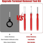 30+4P Terminal Pin Removal Tool Kit, Electrical Connector Depinning Tool Terminal Pin Extractor Kit Wire Release Tool for Car Household Devices (Red)