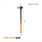 Fiskars Pro IsoCore Splitting Maul and Stainless Steel Axe, with Shock Reduction, 6 lb, 36 in