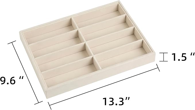 Frebeauty Sunglass Organizer,Velvet Glasses Organizer,8-Slot Sunglasses Tray for Drawer, Men's/Women's Sunglasses Box