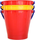 Spielstabil 3 Pack - Large Sand Pails Beach Toys (3 Buckets Included - Colors Vary) - Made in Germany