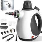 Handheld Steam Cleaner, Pressurized Multi-Purpose Natural Steamer with 12 pcs Accessories, Steamer for Cleaning Car, Bathroom Counter Top, Shower, Upholstery, Couch, Tile Grout, Window, Grease