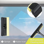 Window Squeegee Cleaning Tool 2 in 1 Window Cleaning Car Squeegee Windshield Cleaning Sponge and Rubber Squeegee,Yellow