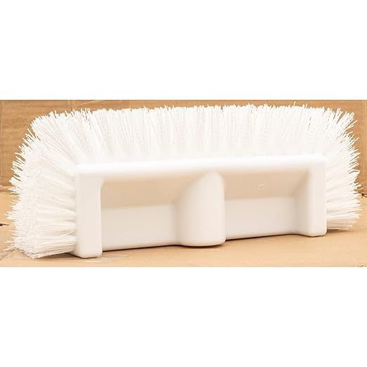 SPARTA Multi-Level Tile Scrub Brush 12" Wide Brush Head, Heavy-Duty Tile Cleaning Brush with End Bristles for Commercial Tiles, Tubs and Floor, Plastic, 12 Inches, White
