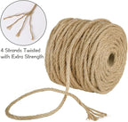 Tenn Well 5mm Jute Rope, 164 Feet 4Ply Twisted Thick Twine Rope for Gardening, Crafting, Recycling, Cat Scratching Post, Farmhouse Decor, Macrame Projects