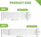 5 Pack Drawer Dividers 3.7" High Slim Organizers Expandable 14.8-25.6" Adjustable Separators for Shallow Drawers Kitchen Utensils Baby Clothes Underwear Storage-White