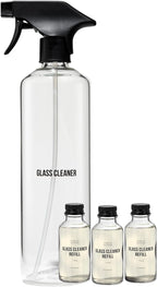Public Goods Glass Cleaner Refill & Glass Spray Bottle | Refill Concentrate for Windows & Mirrors | Cruelty Free, Paraben Free, Vegan Friendly | 3 Pack - 24 Oz Diluted