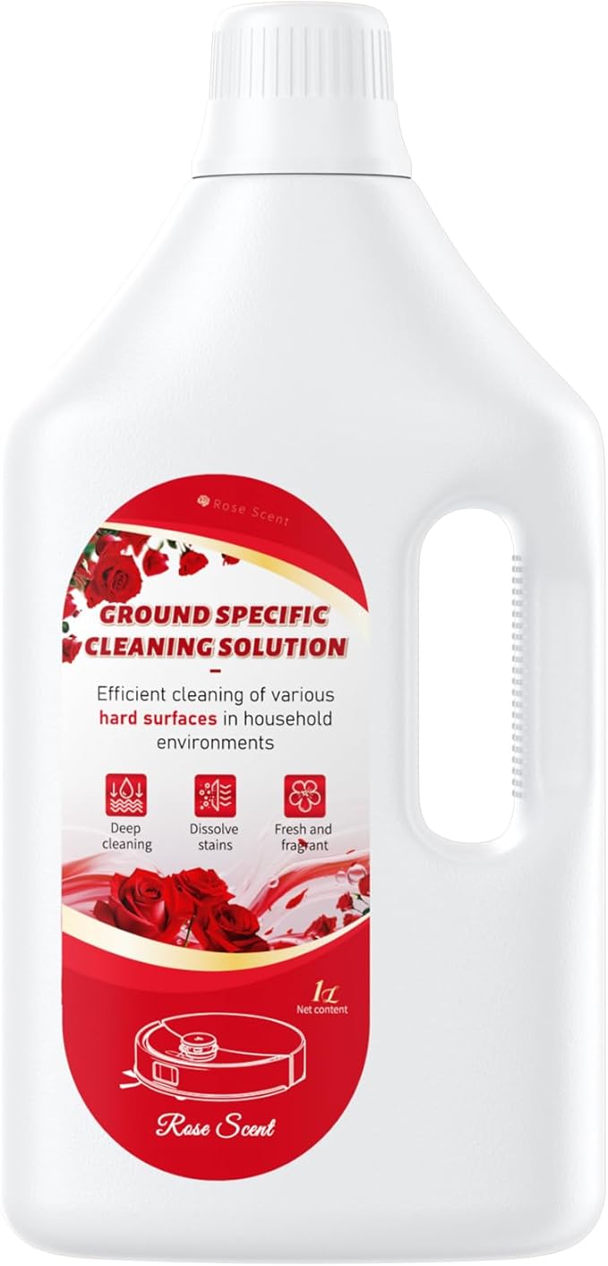 2.5L Floor Cleaning Solution Compatible with Roborock/Eufy/iRobot/Ecovacs/Dreame/Shark, Fragrance Deodorization, Deep Cleans for Multiple Hard Floors (2.5 Liter, 【Rose】)