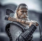 19” Hand Forged Viking Axe- Rose Wood Shaft Engraved Carbon Steel Bearded Axe for Camping- Viking Gift for Men(Norse Viking Axe)