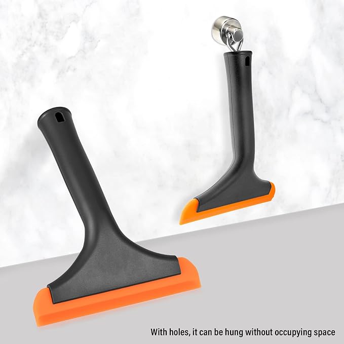 Gomake Small Silicone Squeegee Window Shower Squeegee,Auto Water Blade Squeegee for Shower Glass Door,Car Windshield, Window, Mirror, Bathroom,Countertop Cleaning-Black