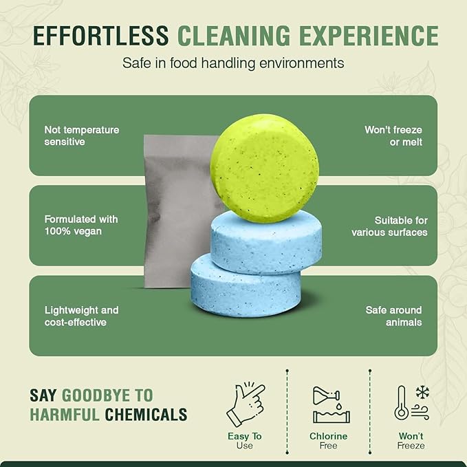 All Purpose Cleaner Tablets – Ecocert Certified & Pet Friendly – Multipurpose Cleaner for Kitchen, Bathroom, Glass & Stain Removal – Concentrated Lemon Scent - 4 Pack Makes 3 Liters