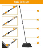 KeFanta 4 Packs Outdoor Broom Heavy Duty with 55" Long Handle, Commercial Brooms for Sweeping Indoor Courtyard Restaurant Garage Patio Decks Mall Market Kitchen Office Lobby Shop